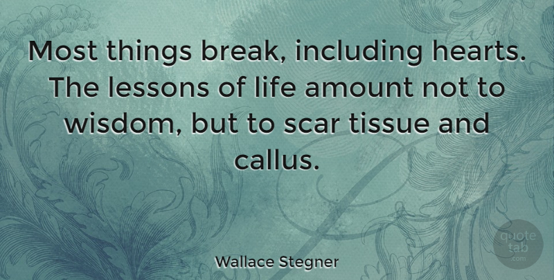Wallace Stegner Quote About Broken Heart, Encouragement, Inspirational Life: Most Things Break Including Hearts...