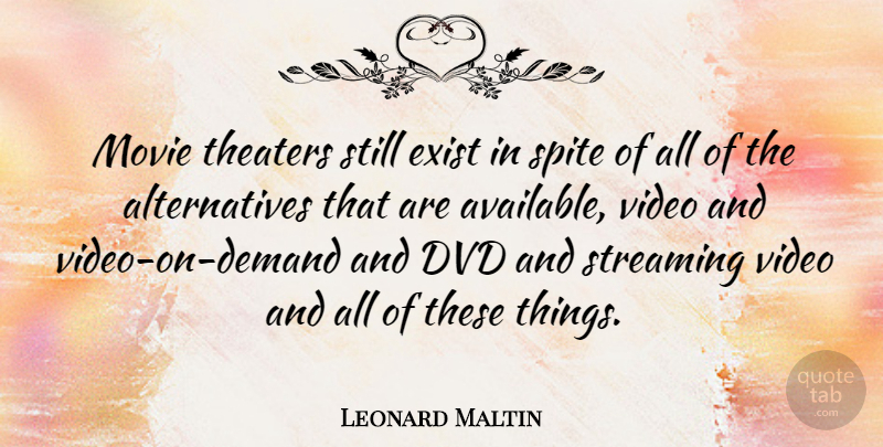Leonard Maltin Quote About Games, Dvds, Alternatives: Movie Theaters Still Exist In...