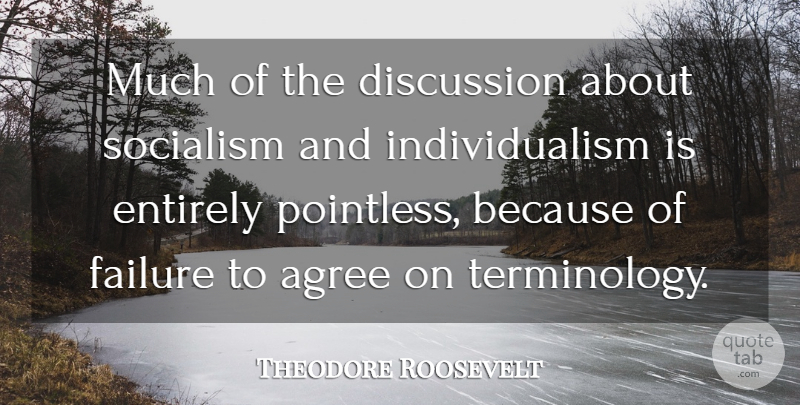 Theodore Roosevelt Quote About Politics, Individualism, Socialism: Much Of The Discussion About...