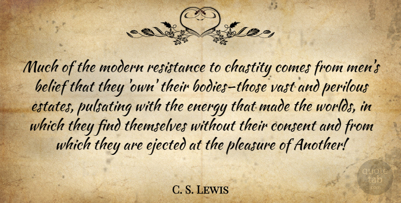 C. S. Lewis Quote About Men, World, Body: Much Of The Modern Resistance...