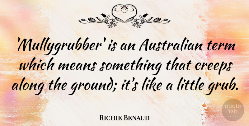 Richie Benaud Quote About Creeps, Means, Term: Mullygrubber Is An Australian Term...