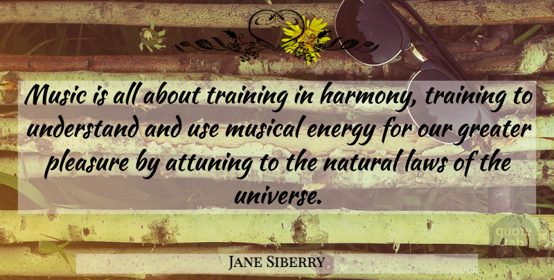 Jane Siberry Quote About Law, Musical, Training: Music Is All About Training...