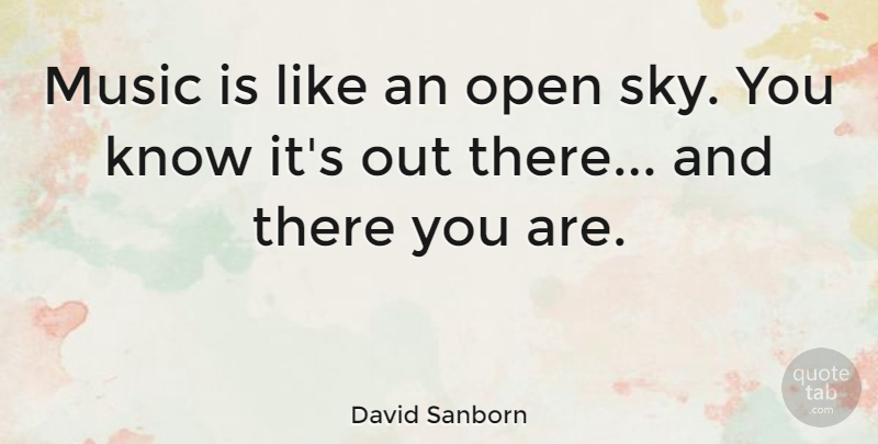 David Sanborn Quote About Music: Music Is Like An Open...
