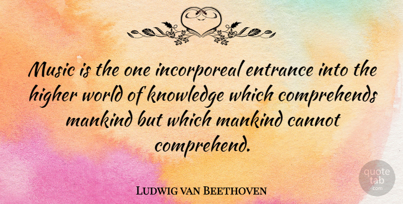 Ludwig van Beethoven Quote About Music, Knowledge, World: Music Is The One Incorporeal...