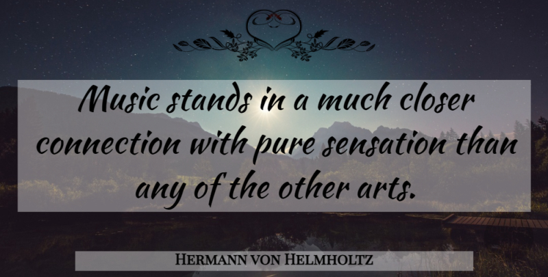 Hermann von Helmholtz Quote About Music, Art, Connections: Music Stands In A Much...