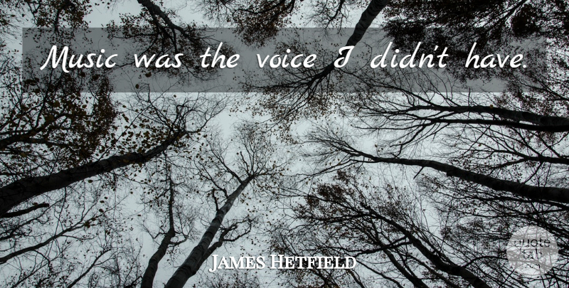 James Hetfield Quote About Voice: Music Was The Voice I...