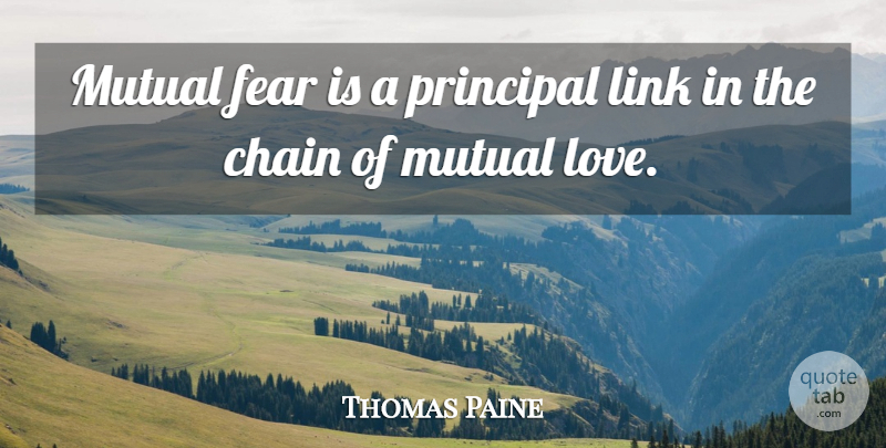 Thomas Paine Quote About Fear, Links, Mutual Love: Mutual Fear Is A Principal...