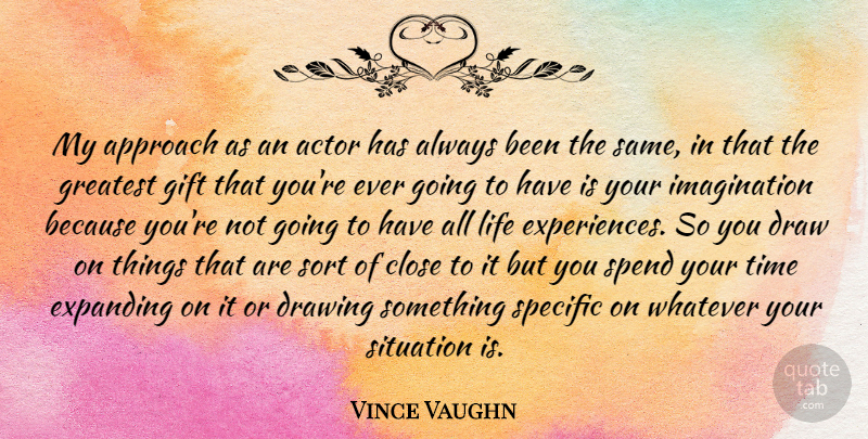 Vince Vaughn Quote About Drawing, Imagination, Actors: My Approach As An Actor...