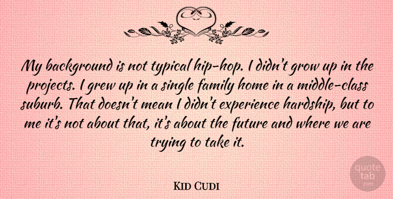 Kid Cudi Quote About Growing Up, Home, Mean: My Background Is Not Typical...