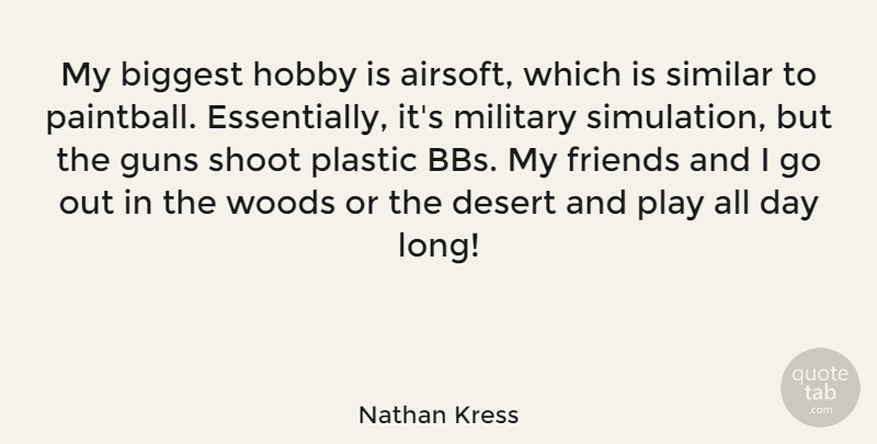 Nathan Kress Quote About Military, Gun, Play: My Biggest Hobby Is Airsoft...