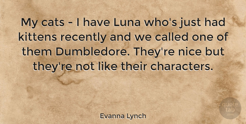 Evanna Lynch Quote About Recently: My Cats I Have Luna...