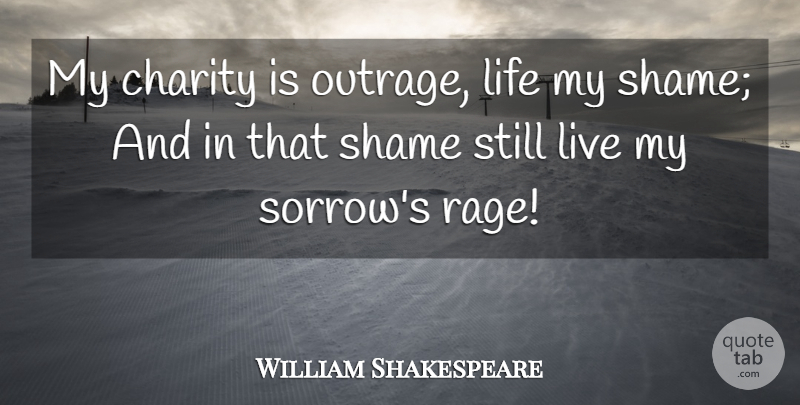 William Shakespeare Quote About Sorrow, Charity, Shame: My Charity Is Outrage Life...