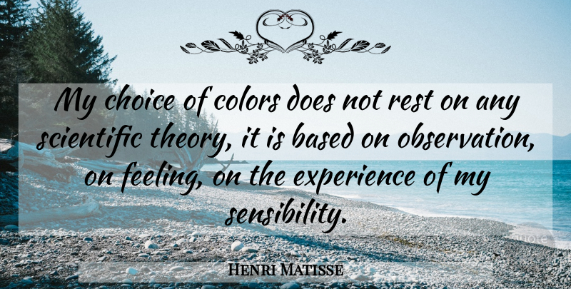 Henri Matisse Quote About Color, Choices, Feelings: My Choice Of Colors Does...
