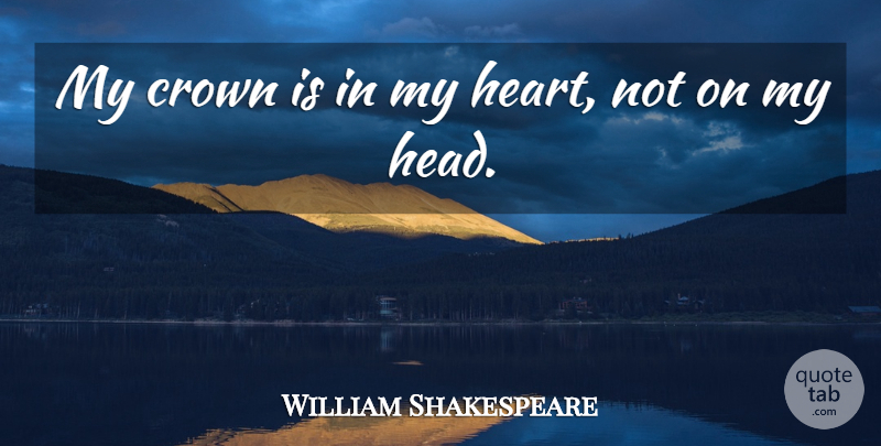 William Shakespeare Quote About Heart, Emotional, Crowns: My Crown Is In My...