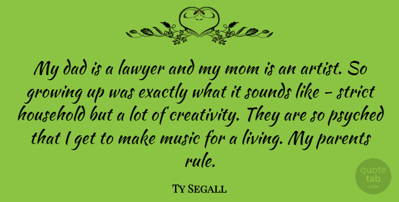Ty Segall Quote About Dad, Exactly, Growing, Household, Lawyer: My Dad Is A Lawyer...