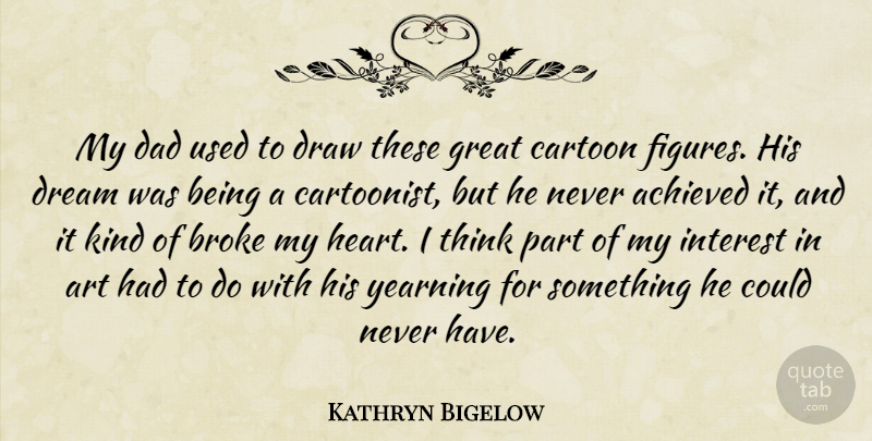 Kathryn Bigelow Quote About Dream, Art, Dad: My Dad Used To Draw...