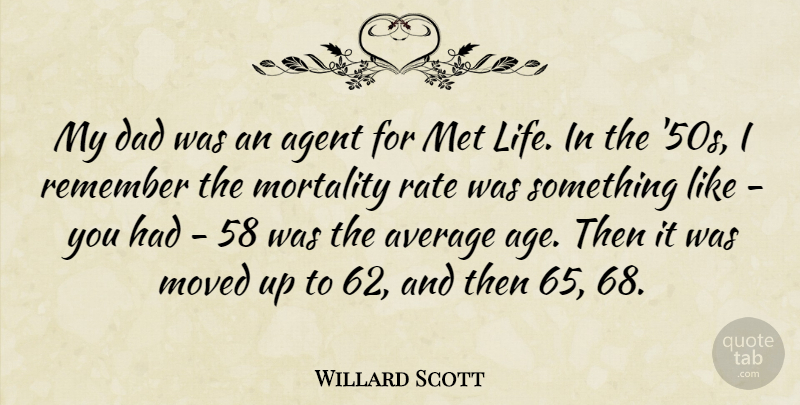 Willard Scott Quote About Dad, Average, Agents: My Dad Was An Agent...