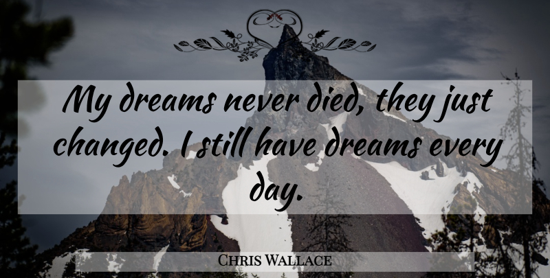 Chris Wallace Quote About Dreams: My Dreams Never Died They...