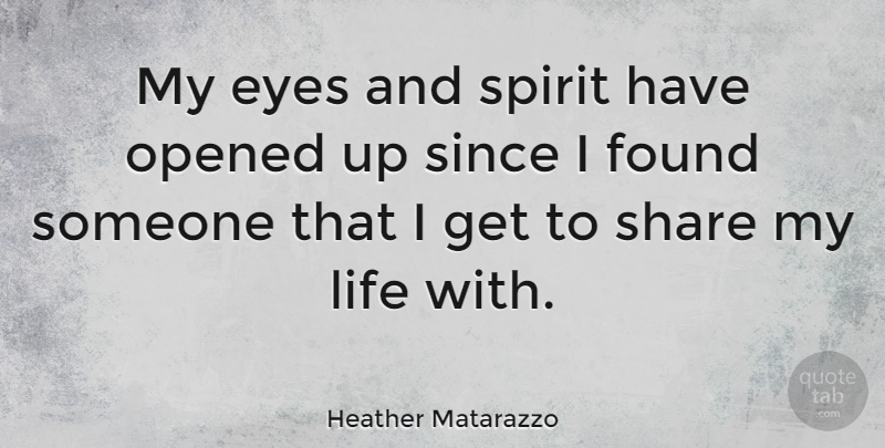 Heather Matarazzo Quote About Found, Life, Opened, Share, Since: My Eyes And Spirit Have...