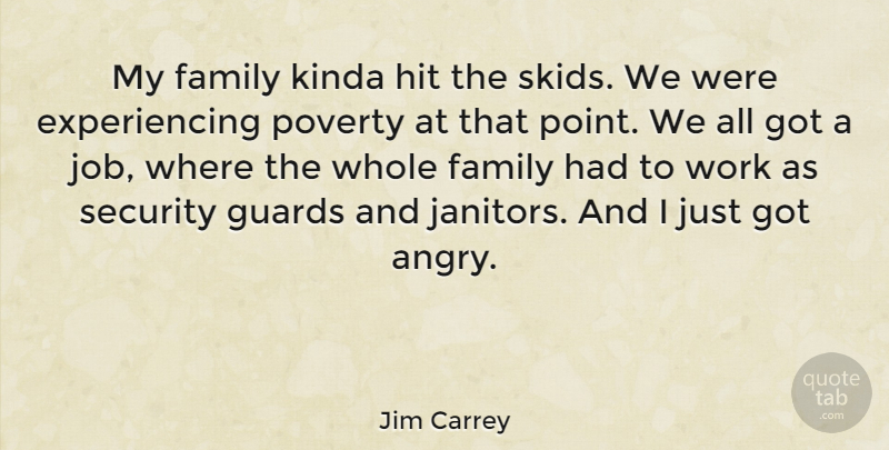 Jim Carrey Quote About Jobs, Security Guards, Poverty: My Family Kinda Hit The...