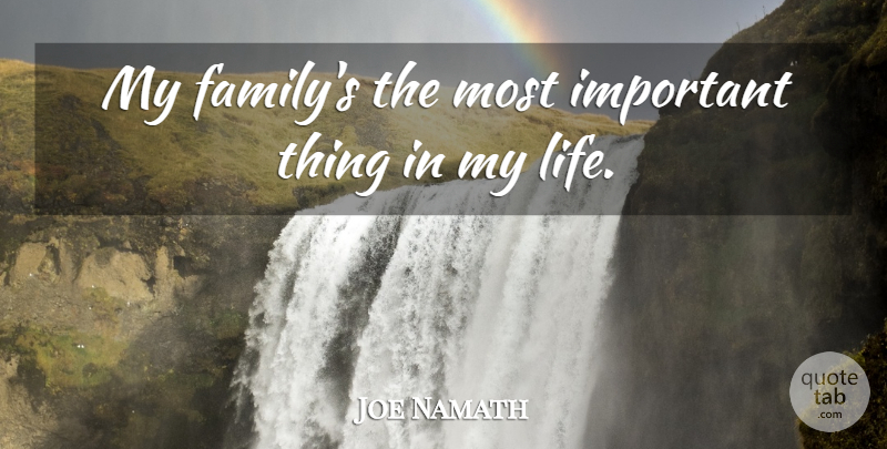 Joe Namath Quote About Family, Winning, Complicated World: My Familys The Most Important...