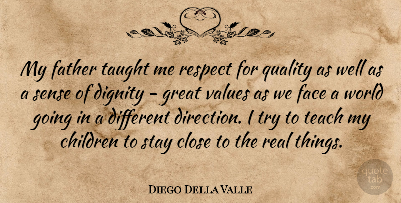 Diego Della Valle Quote About Children, Real, Father: My Father Taught Me Respect...