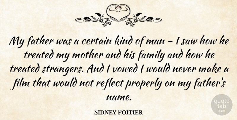 Sidney Poitier Quote About Mother, Father, Men: My Father Was A Certain...