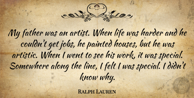 Ralph Lauren Quote About Jobs, Father, Artist: My Father Was An Artist...