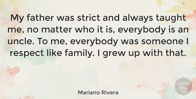 Mariano Rivera Quote About Uncles, Father, Like Family: My Father Was Strict And...