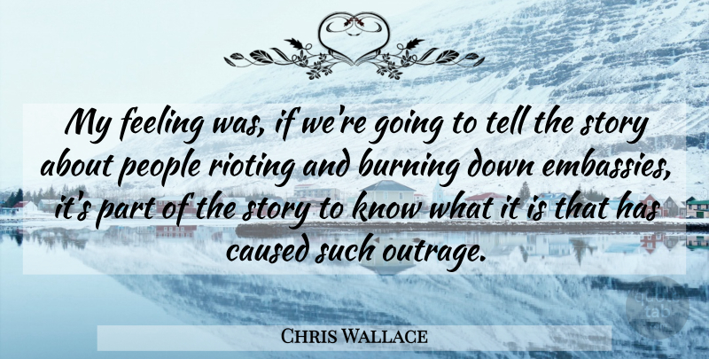 Chris Wallace Quote About Burning, Caused, Feeling, People: My Feeling Was If Were...