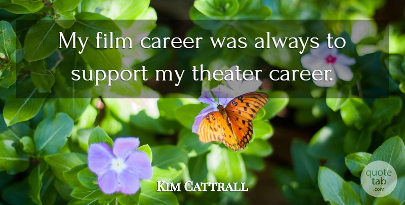 Kim Cattrall Quote About undefined: My Film Career Was Always...