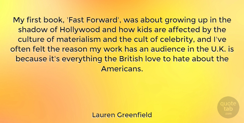 Lauren Greenfield Quote About Growing Up, Hate, Book: My First Book Fast Forward...