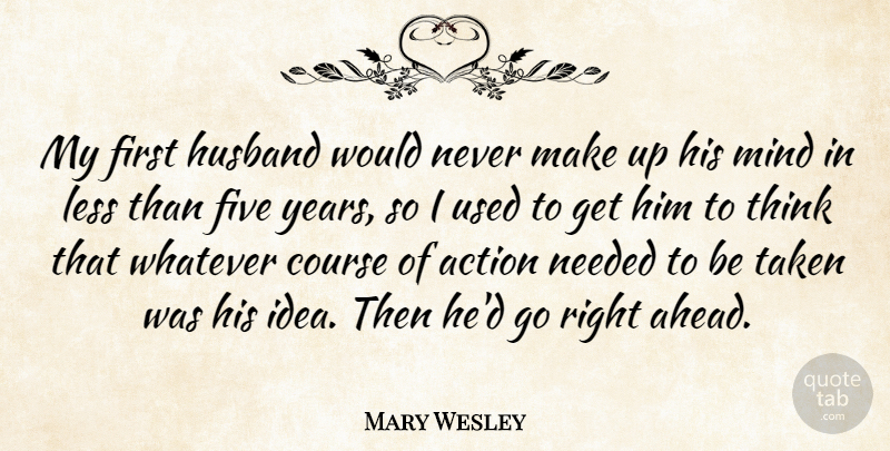 Mary Wesley Quote About Husband, Taken, Thinking: My First Husband Would Never...