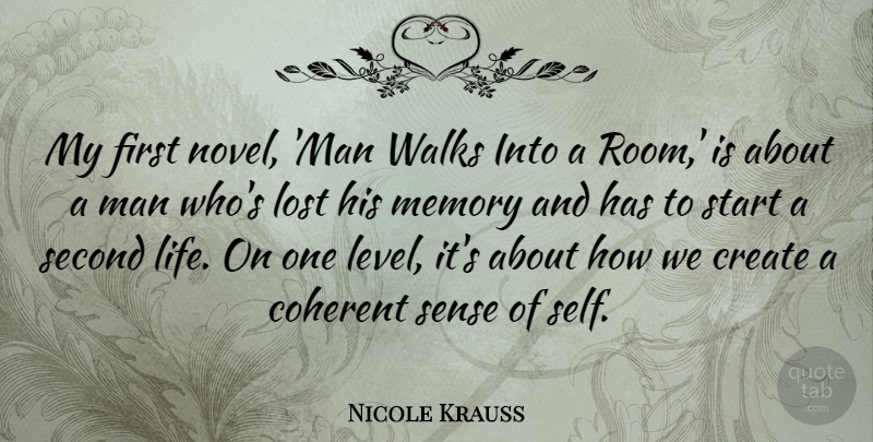 Nicole Krauss Quote About Memories, Men, Self: My First Novel Man Walks...