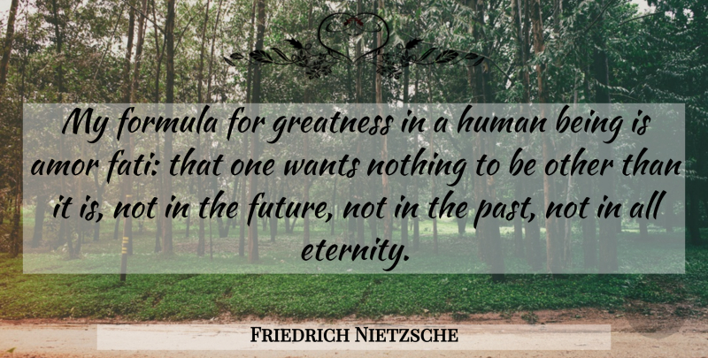 Friedrich Nietzsche Quote About Life, Past, Greatness: My Formula For Greatness In...
