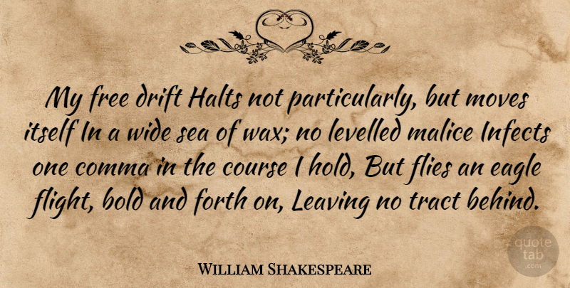 William Shakespeare Quote About Moving, Eagles, Sea: My Free Drift Halts Not...