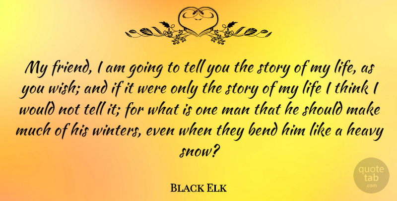 Black Elk Quote About Winter, Men, Thinking: My Friend I Am Going...