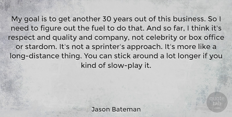 Jason Bateman Quote About Box, Business, Celebrity, Figure, Fuel: My Goal Is To Get...