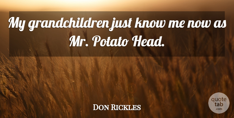 Don Rickles Quote About undefined: My Grandchildren Just Know Me...
