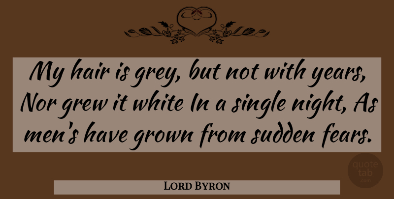 Lord Byron Quote About Night, Men, White: My Hair Is Grey But...