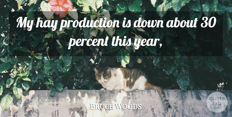 Bruce Woods Quote About Hay, Percent, Production: My Hay Production Is Down...