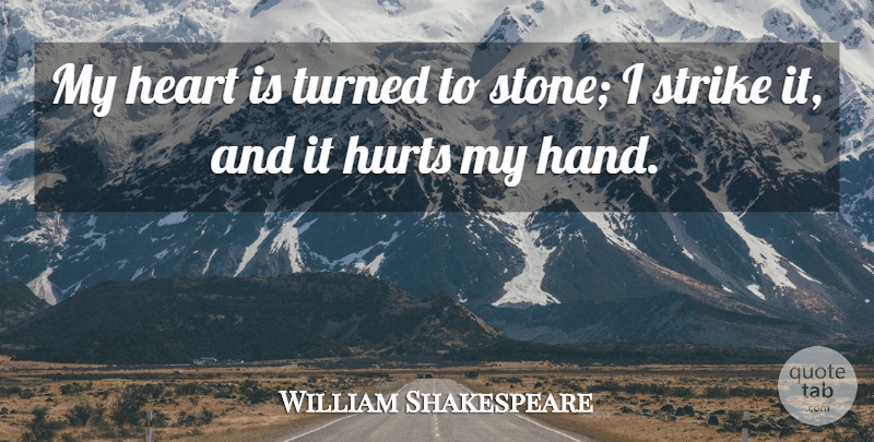 William Shakespeare Quote About Hurt, Heart, Hands: My Heart Is Turned To...