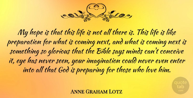 Anne Graham Lotz Quote About Eye, Imagination, Mind: My Hope Is That This...