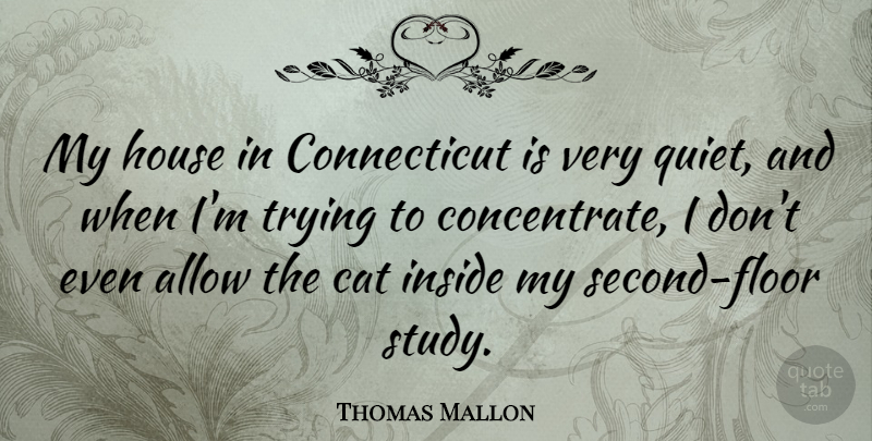 Thomas Mallon Quote About Allow, House, Inside, Trying: My House In Connecticut Is...