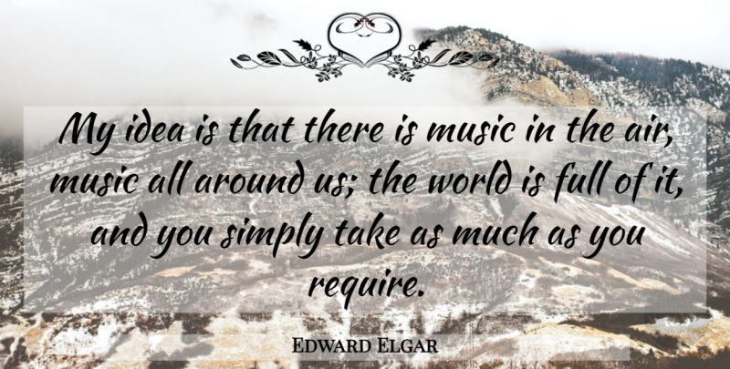 Edward Elgar Quote About Music, Art, Air: My Idea Is That There...