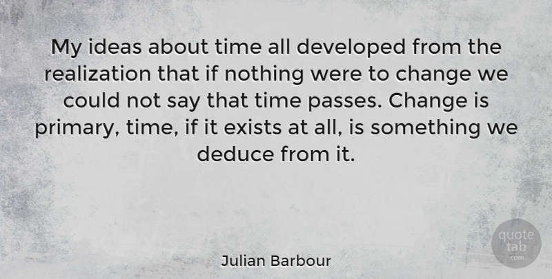 Julian Barbour Quote About Ideas, Realization, Time Passes: My Ideas About Time All...
