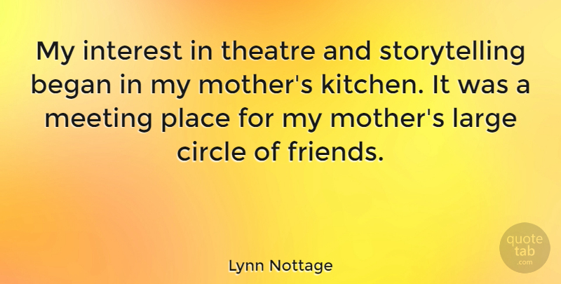 Lynn Nottage Quote About Began, Circle, Interest, Large, Meeting: My Interest In Theatre And...