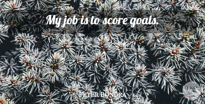 Peter Bondra Quote About Jobs, Hockey, Goal: My Job Is To Score...
