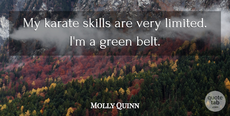 Molly Quinn Quote About Skills, Green, Karate: My Karate Skills Are Very...