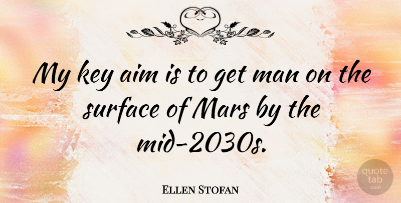 Ellen Stofan Quote About Man, Surface: My Key Aim Is To...